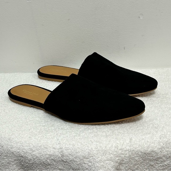 Garnet Hill Essential Iris Mules Black Leather Suede - Picture 2 of 15